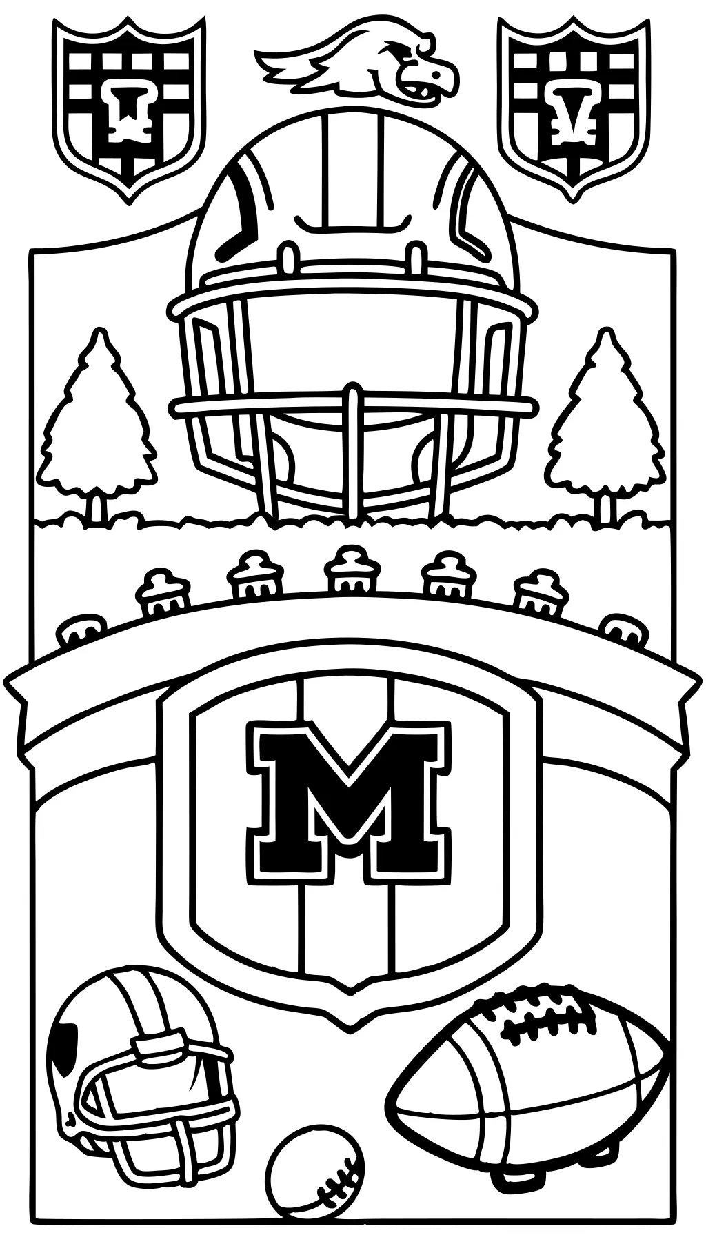 coloriages de football du Michigan